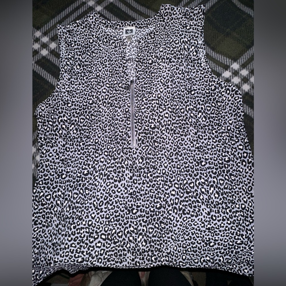ANNE KLEIN SILKY CHEETAH TANK